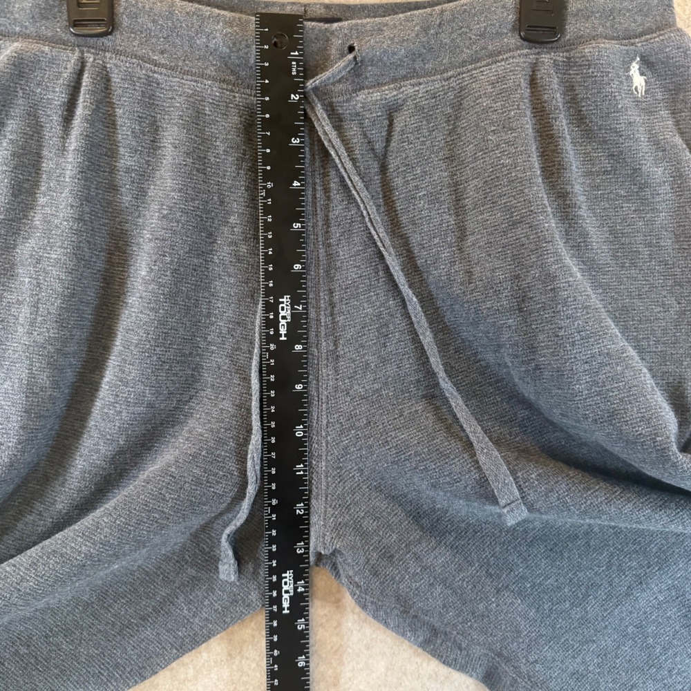 Polo Ralph Lauren Sweatpants Mens XL Waffle Knit Jogger Grey Cotton Drawstring - Picture 8 of 10